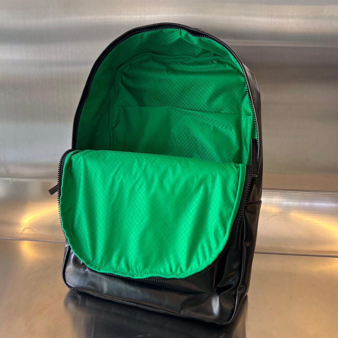 SAC À DOS EN CUIR D'AGNEAU NOIR ARCHÉTYPE 46, TAILLE MOYENNE