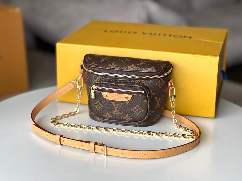 LV 25S MINI BUMBAG 17 IN BROWN MONOGRAM CALFSKIN GOLD HARDWARE