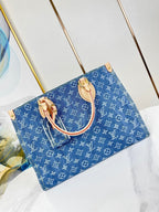 ONTHEGO 35 EN DENIM MONOGRAMME BLEU