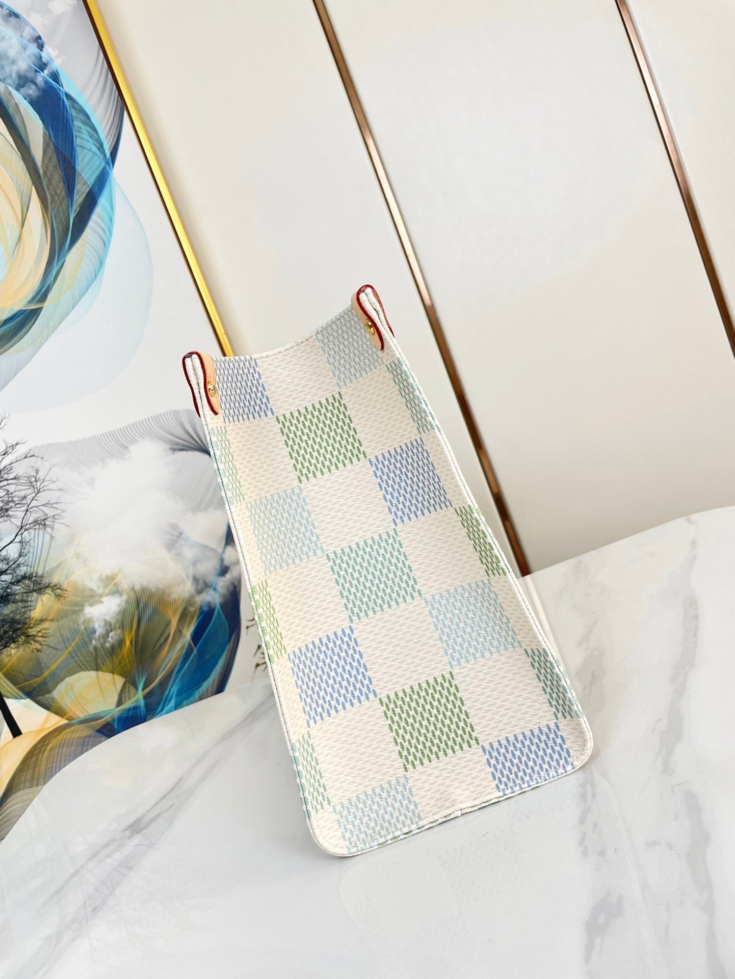 ONTHEGO 35 ピスタチオ ダミエ ジャイアント キャンバス