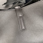 LE 5 À 7 SMALL SUPPLE 23 IN GRAY LAMBSKIN GOLD BUCKLE