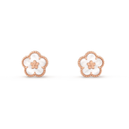 [Shinejoy] BOUCLES D'OREILLES LUCKY ROSE OR BLANC MARQUE 