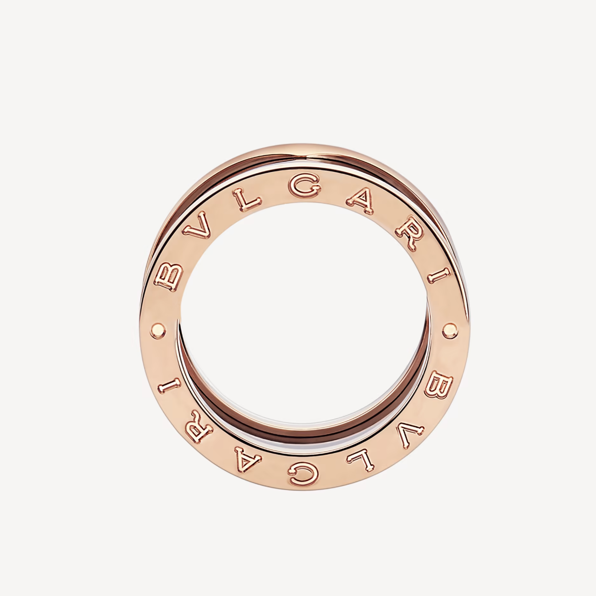 [Shinejoy]ZERO 1 FOUR-BAND LOOPS AND BLACK CERAMIC SPIRAL PINK GOLD RING
