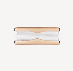 [Shinejoy] Bague ZERO 1 à deux anneaux et spirale en céramique blanche et or rose