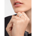 [Shinejoy] Bague ZERO 1 à deux anneaux et spirale en céramique blanche et or rose