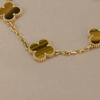 [⭐Shinejoy] CLOVER 5 MOTIFS TIGER EYE BRACELET COLLECTION