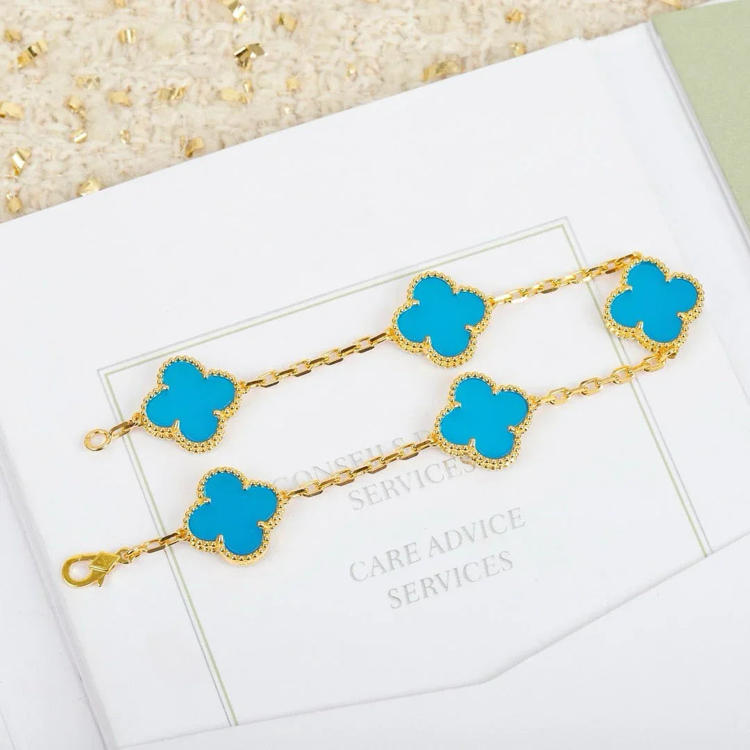 [⭐Shinejoy] COLLECTION DE BRACELETS TURQUOISE À MOTIF CLOVER 5