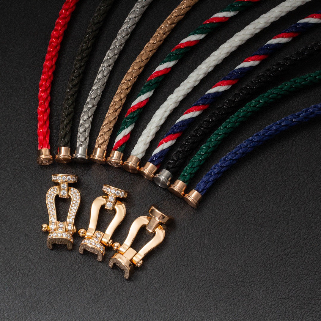 [Shinejoy]FORCE LARGE HORSESHOE HALF DIAMOND BRACELET GOLD