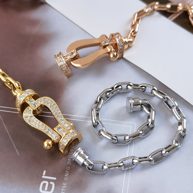 [Shinejoy]FORCE LARGE HORSESHOE CLASP  METAL BRACELET