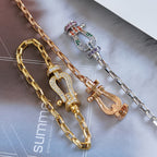 [Shinejoy]FORCE LARGE HORSESHOE CLASP  METAL BRACELET