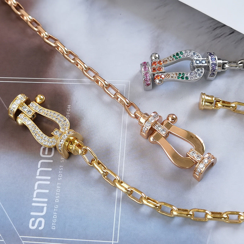 [Shinejoy]FORCE LARGE HORSESHOE CLASP  METAL BRACELET