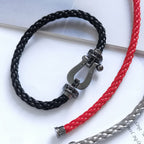 [Shinejoy]FORCE LARGE SERIES HORSESHOE BLACK SAMURAI BRACELET
