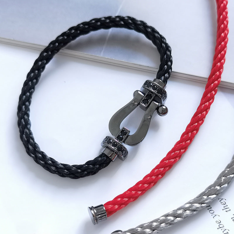 [Shinejoy]FORCE LARGE SERIES HORSESHOE BLACK SAMURAI BRACELET