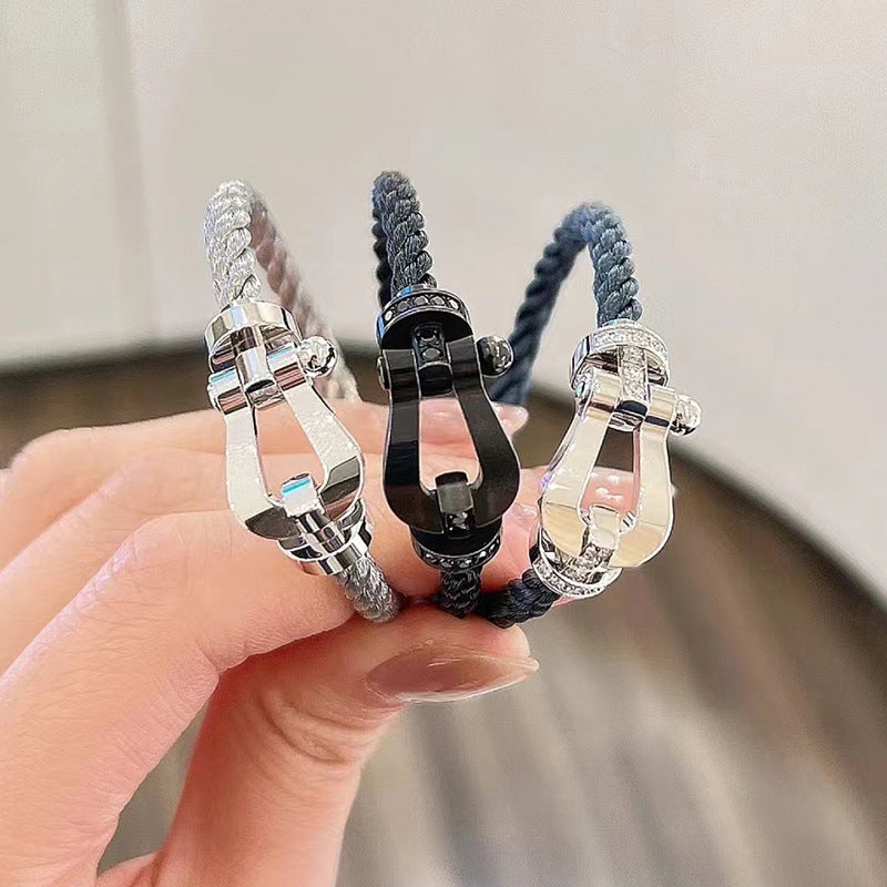 [Shinejoy]FORCE LARGE HORSESHOE FULL DIAMOND BRACELET GOLD