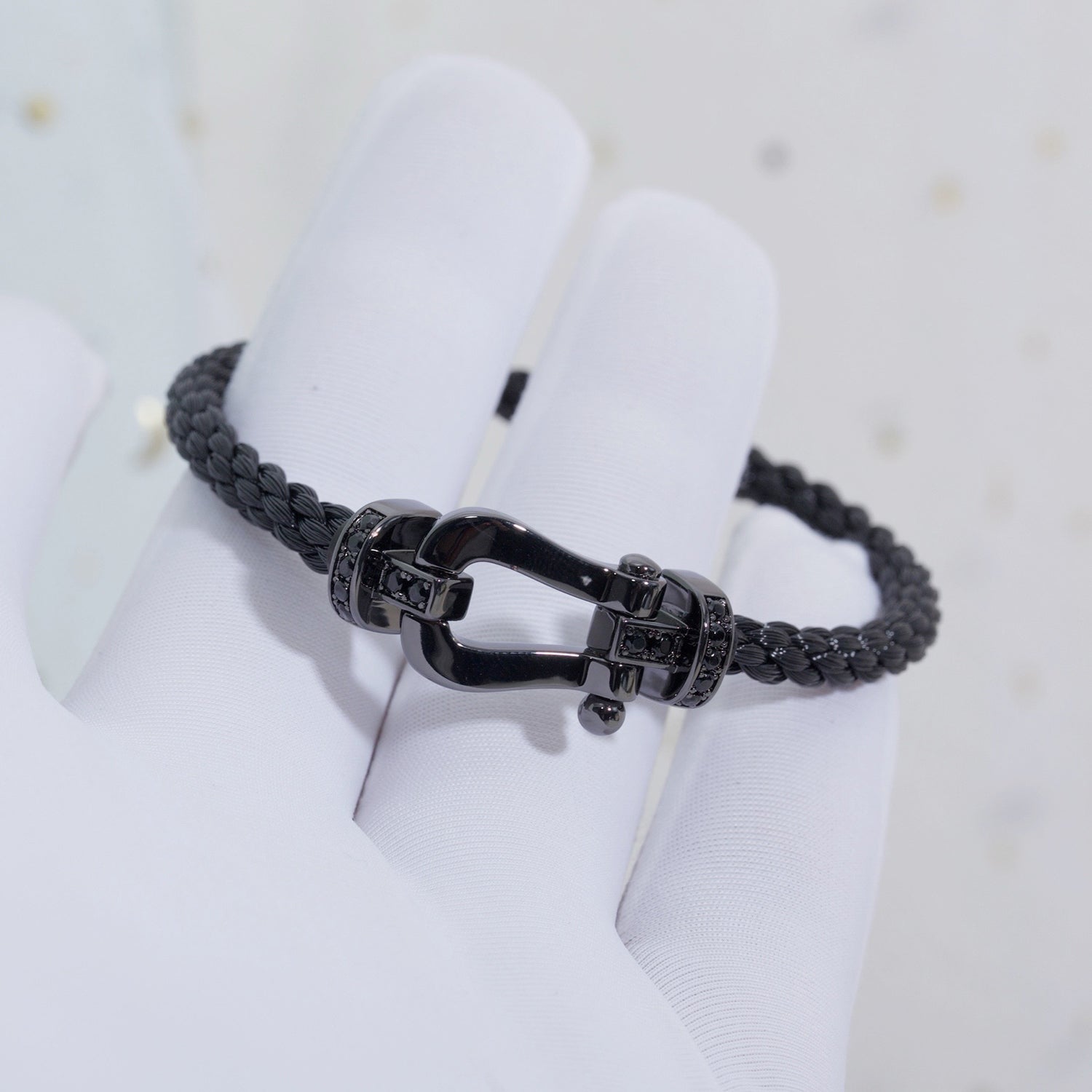 [Shinejoy]FORCE LARGE SERIES HORSESHOE BLACK SAMURAI BRACELET