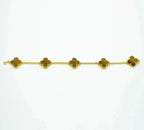 [⭐Shinejoy] CLOVER 5 MOTIFS TIGER EYE BRACELET COLLECTION