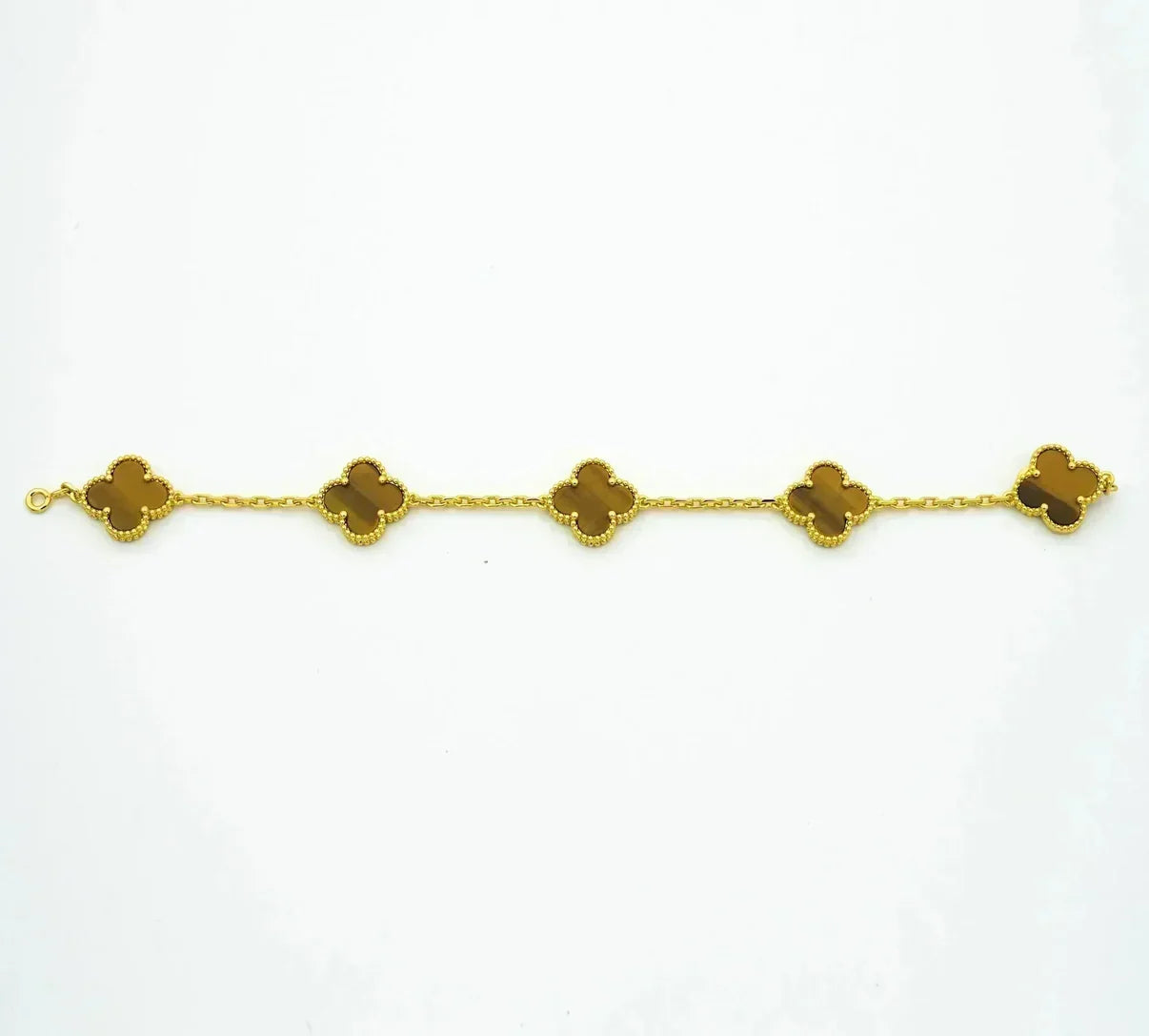 [⭐Shinejoy] CLOVER 5 MOTIFS TIGER EYE BRACELET COLLECTION