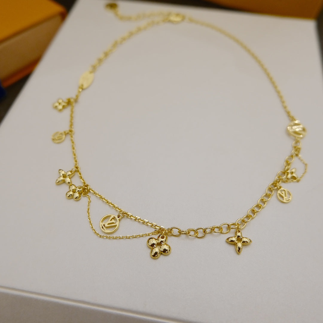 [Shinejoy]BLOOMING SUPPLE NECKLACE BRASS