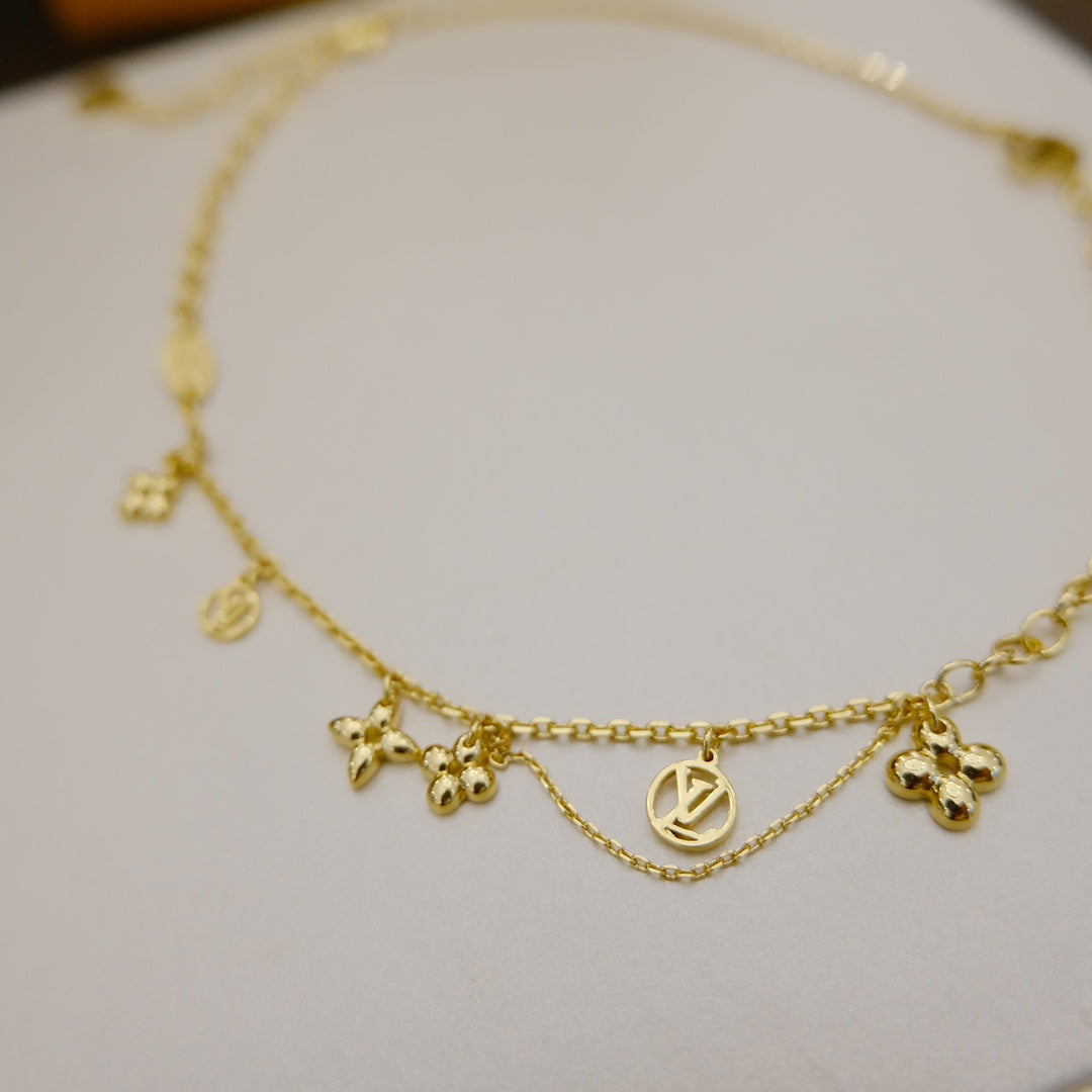 [Shinejoy]BLOOMING SUPPLE NECKLACE BRASS