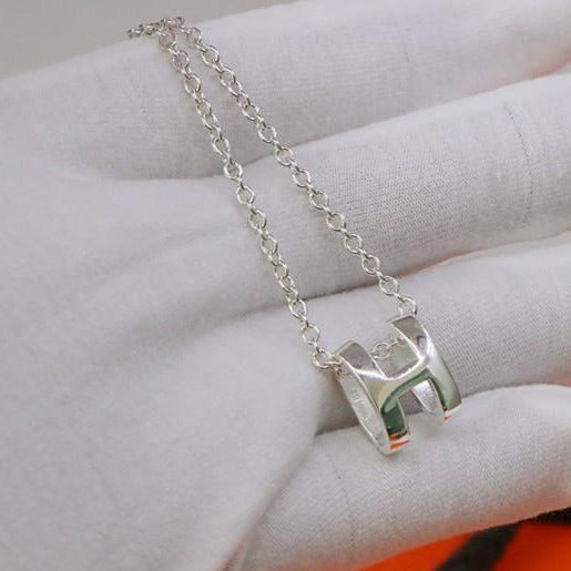 [Shinejoy]HM NECKLACE H LETTER OVAL SERIES