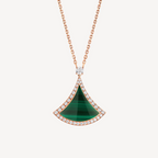 [Shinejoy]DREAM MALACHITE DIAMOND PAVED PINK GOLD NECKLACE