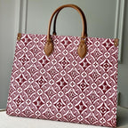 LV DEPUIS 1854 ONTHEGO GM TEXTILE ROUGE BORDEAUX