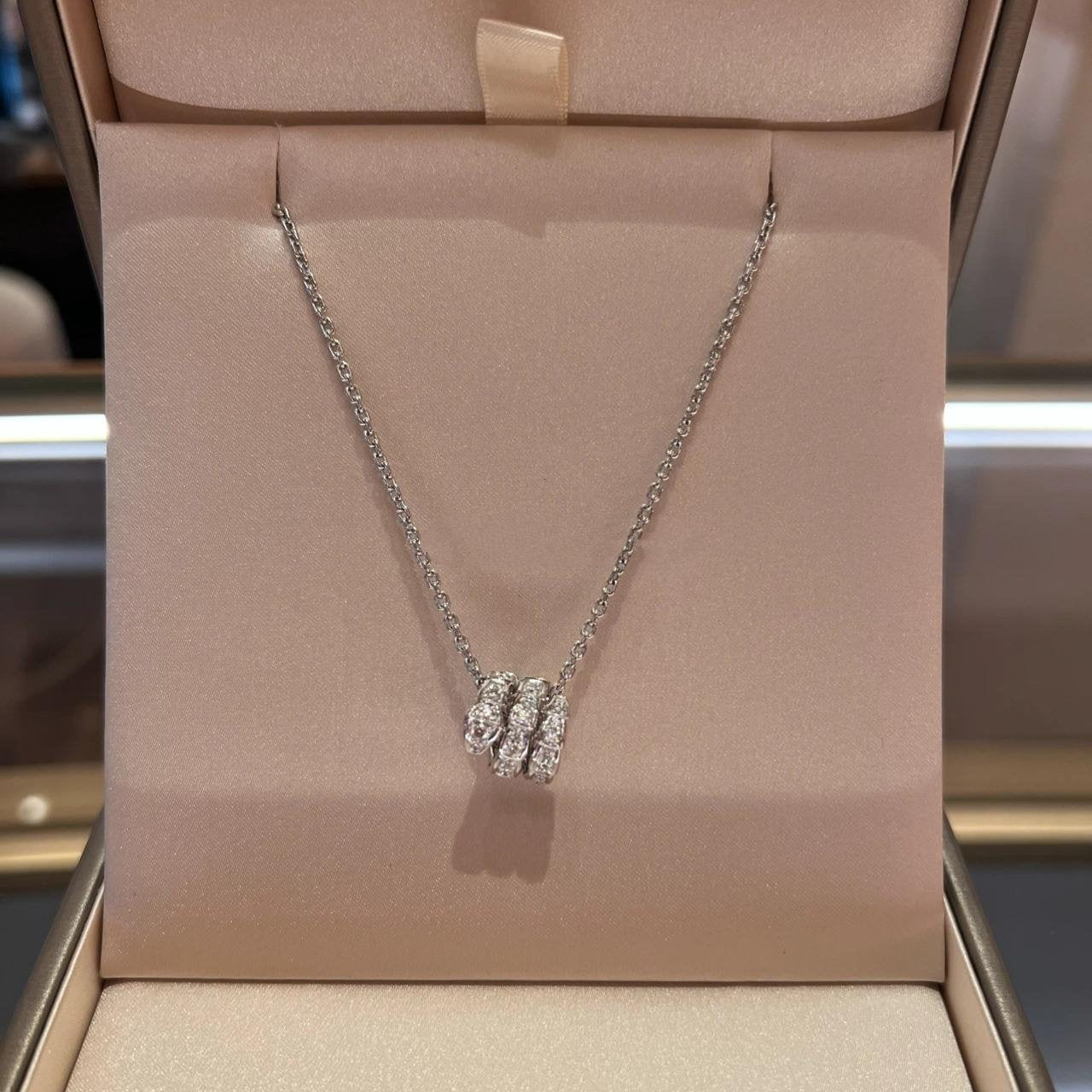 [Shinejoy]SERPENTI  NECKLACE DOUBLE RING DIAMOND