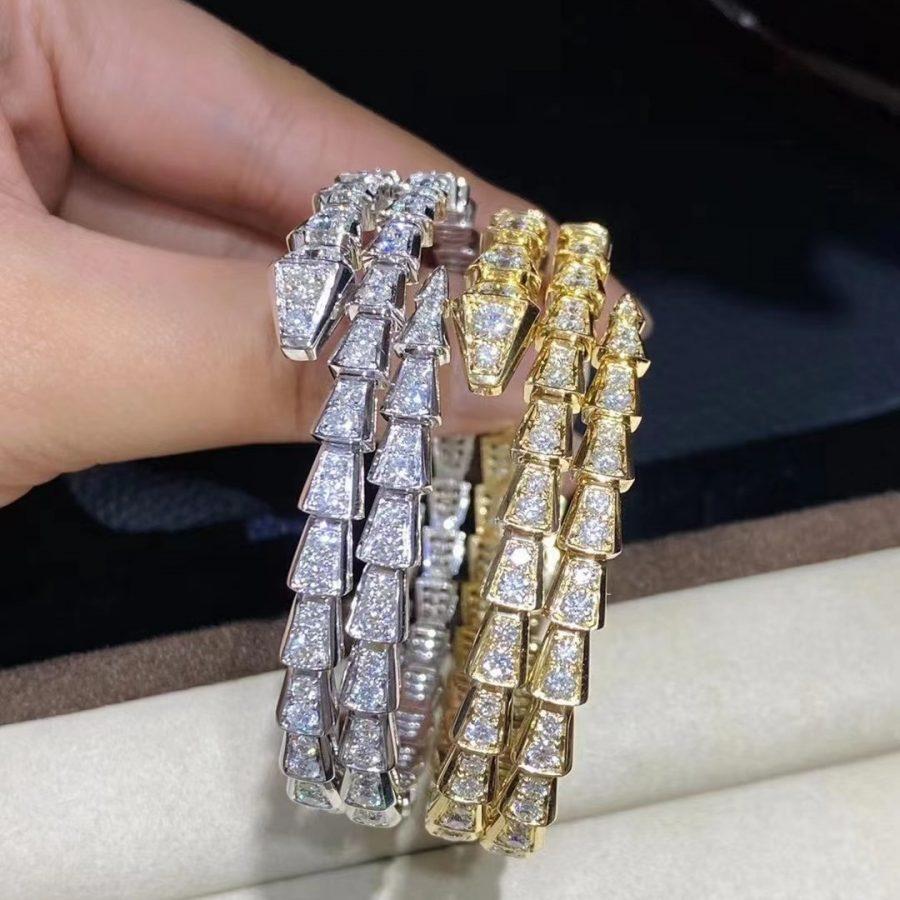 [Shinejoy]SERPENTI BRACELET GOLD DIAMOND DOUBLE ROW
