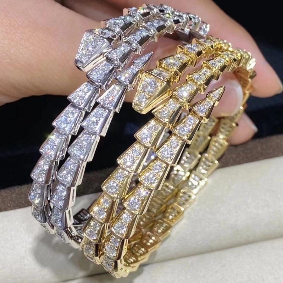 [Shinejoy]SERPENTI BRACELET GOLD DIAMOND DOUBLE ROW