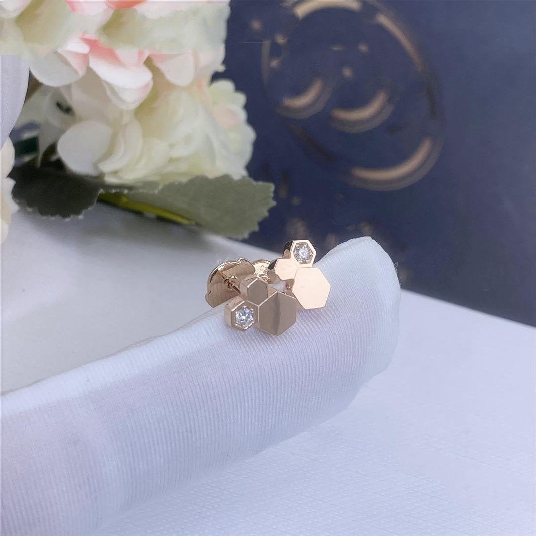 [Shinejoy]BEE LOVE PINK GOLD DIAMOND EARRINGS