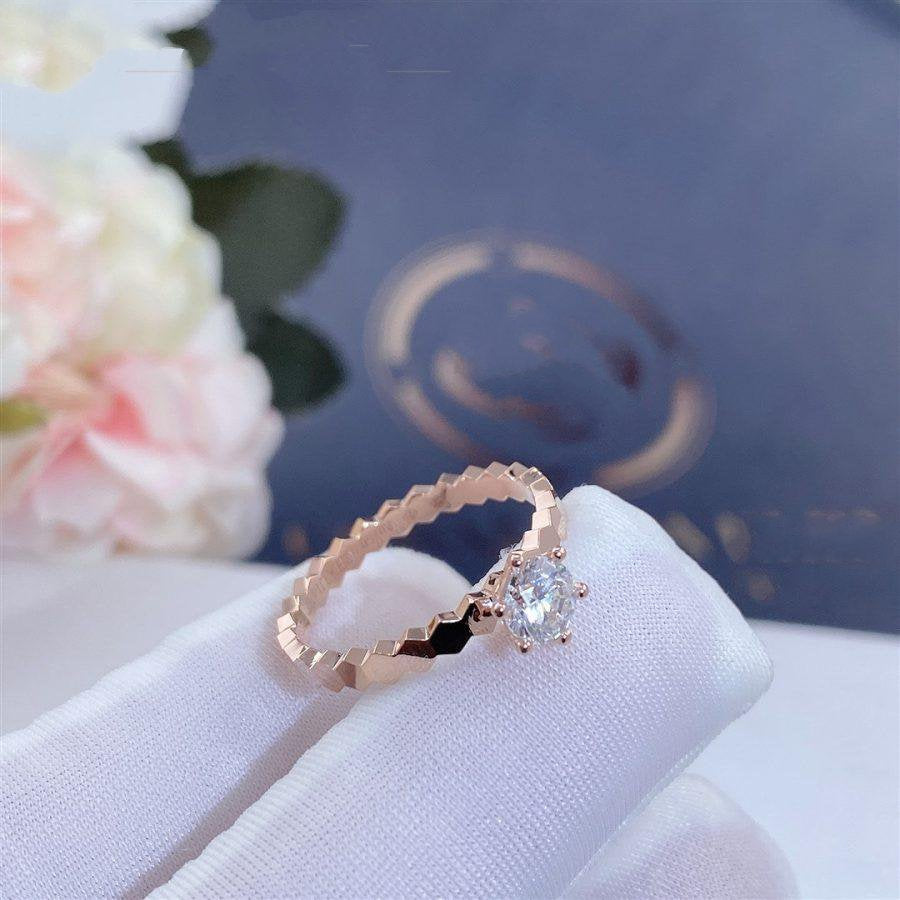 [Shinejoy] Bague BEE LOVE en or rose avec 1 diamant