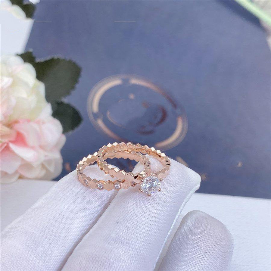 [Shinejoy] Bague BEE LOVE en or rose avec 1 diamant