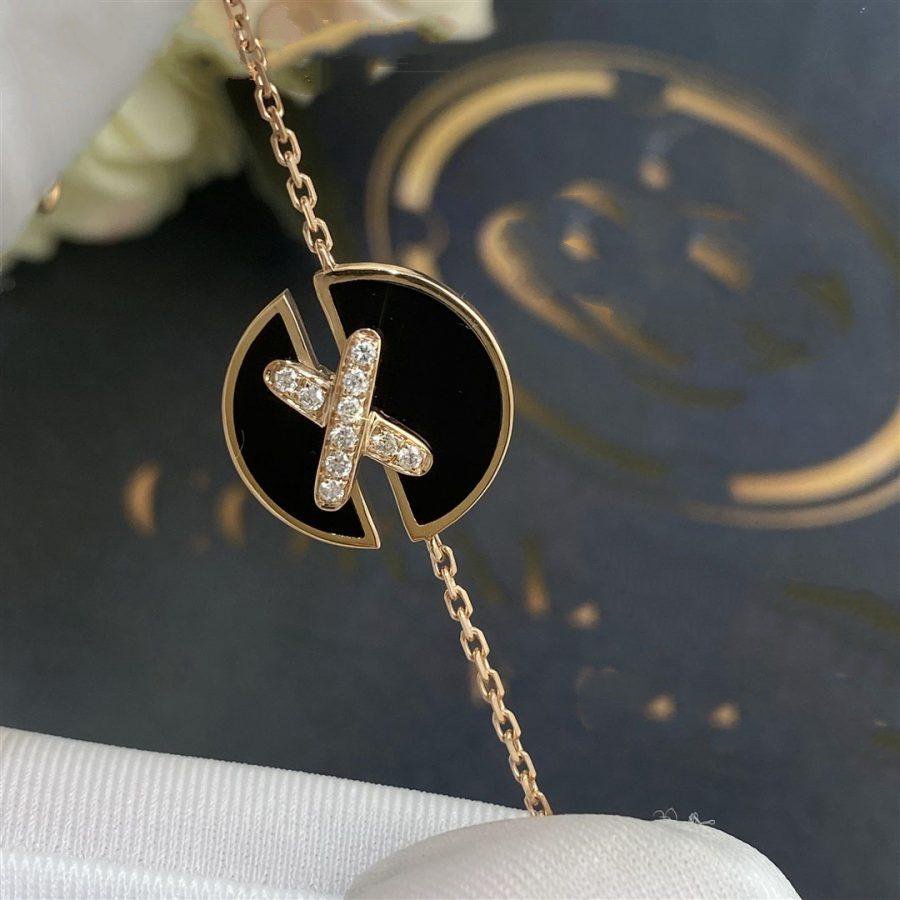 [Shinejoy]オニキス ピンクゴールド ダイヤモンド ブレスレット