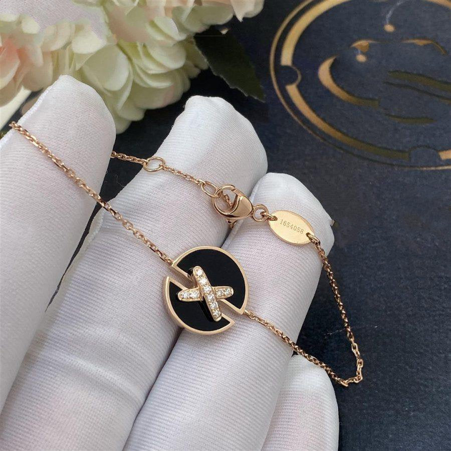 [Shinejoy]オニキス ピンクゴールド ダイヤモンド ブレスレット