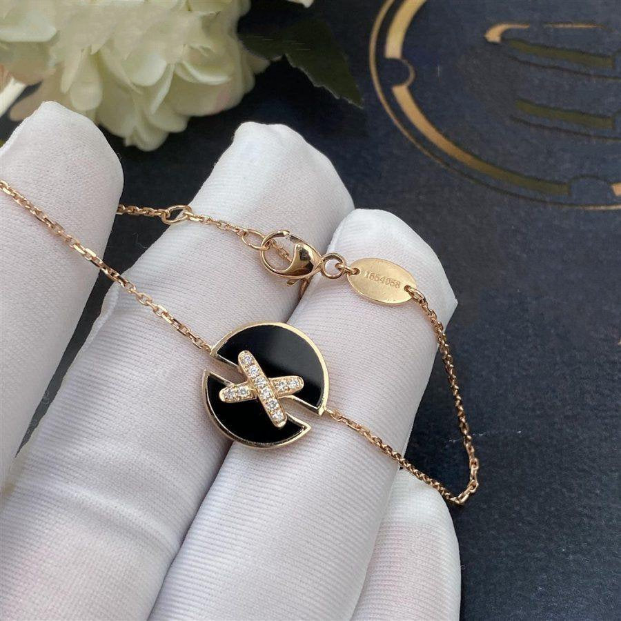 [Shinejoy]オニキス ピンクゴールド ダイヤモンド ブレスレット