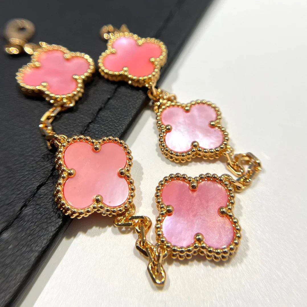[⭐Shinejoy] CLOVER 5 MOTIFS  PINK MOP BRACELET COLLECTION
