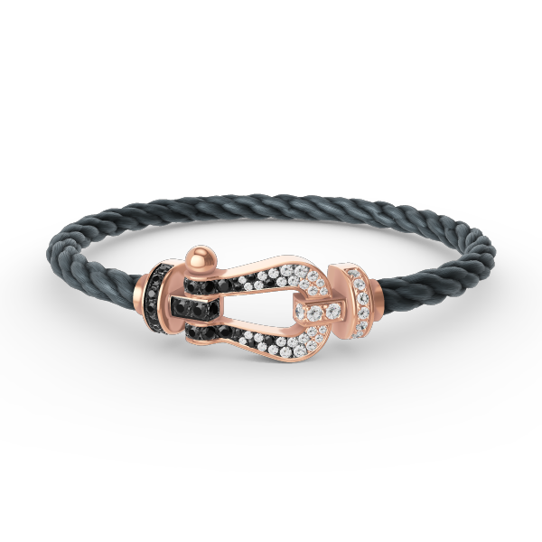 [Shinejoy]FORCE LARGE HORSESHOE BLACK WHITE DIAMOND BRACELET ROSE GOLD