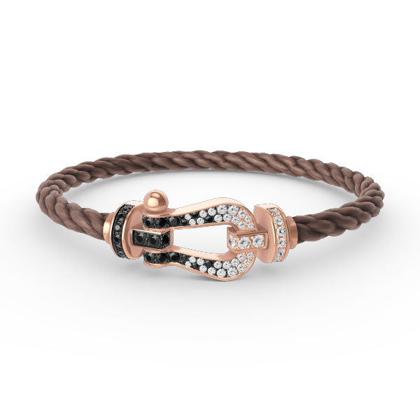 [Shinejoy]FORCE LARGE HORSESHOE BLACK WHITE DIAMOND BRACELET ROSE GOLD