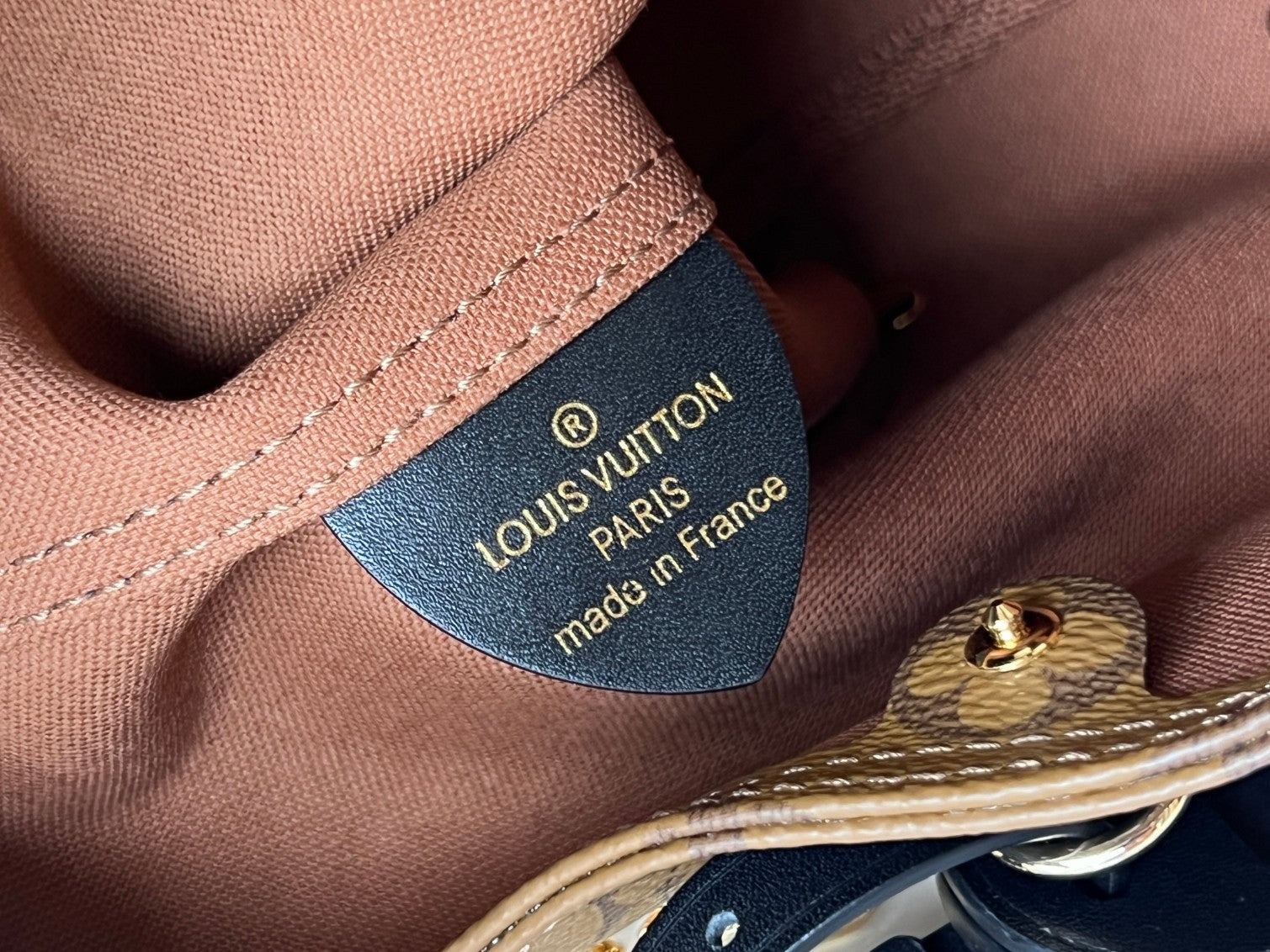 LV 25S ATLANTIS BB 17 IN CARAMEL BEIGE MONOGRAM COATED CANVAS LEATHER TRIM BLACK