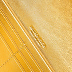 BV Pochette Longue Andiamo 31 Cuir Métallisé Doré Ghw 