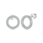 Boucles d'oreilles puces rondes en moissanite Forever Clear