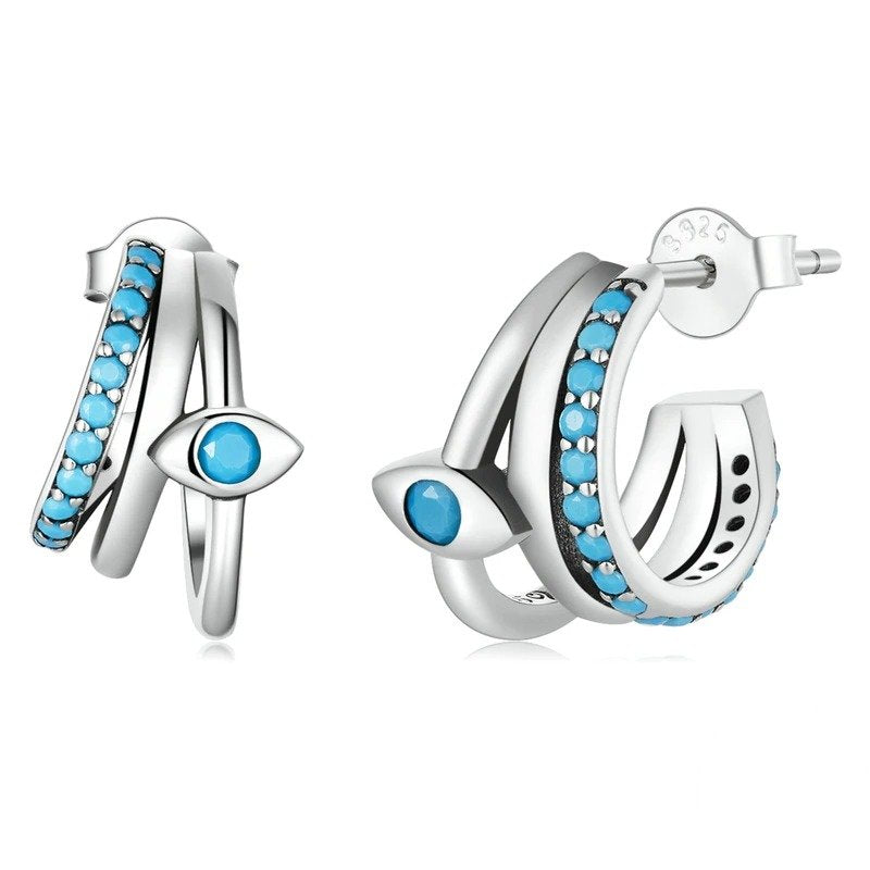 Boucles d'oreilles à clous multicouches Œil du diable