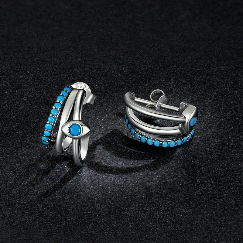 Boucles d'oreilles à clous multicouches Œil du diable