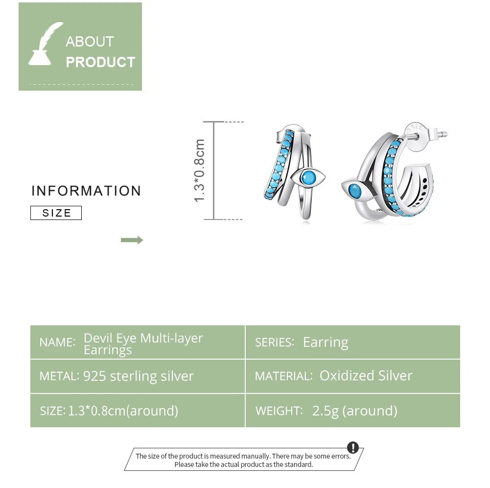 Boucles d'oreilles à clous multicouches Œil du diable