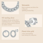 Boucles d'oreilles puces rondes en moissanite Forever Clear