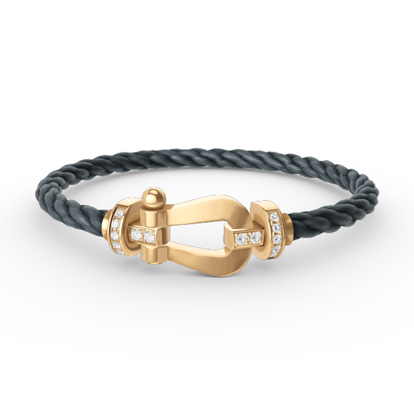 [Shinejoy]FORCE LARGE HORSESHOE HALF DIAMOND BRACELET GOLD