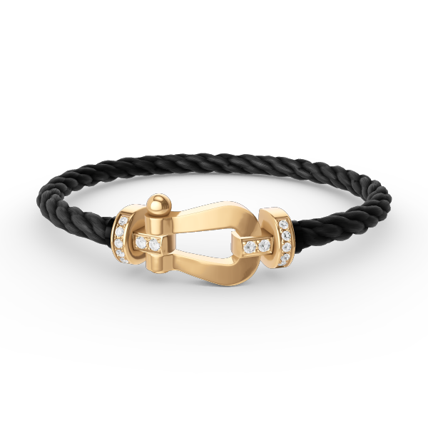 [Shinejoy]FORCE LARGE HORSESHOE HALF DIAMOND BRACELET GOLD