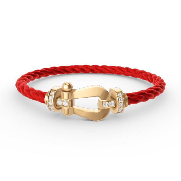 [Shinejoy]FORCE LARGE HORSESHOE HALF DIAMOND BRACELET GOLD