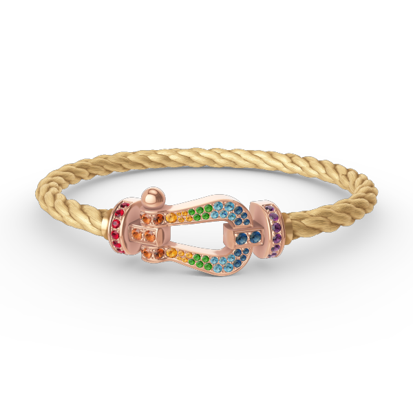 [Shinejoy]FORCE LARGE HORSESHOE  COLORED DIAMOND BRACELET ROSE GOLD