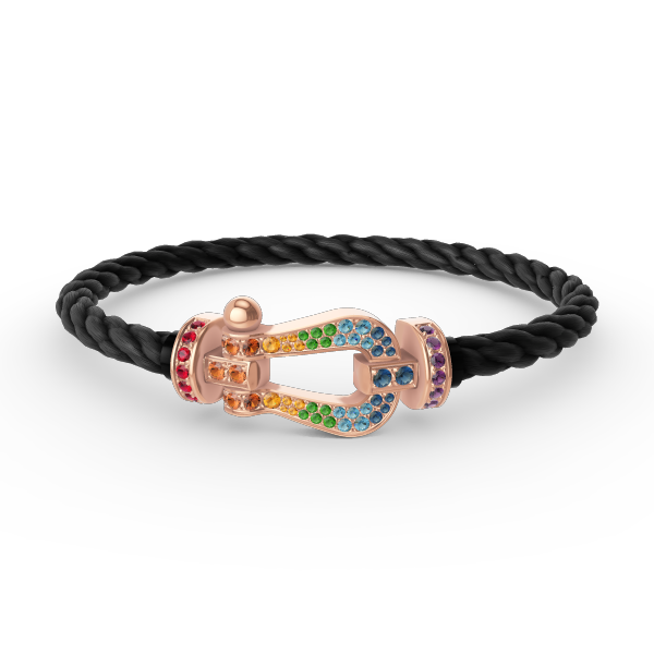 [Shinejoy]FORCE LARGE HORSESHOE  COLORED DIAMOND BRACELET ROSE GOLD